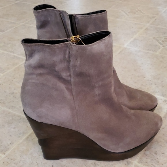 Diane Von Furstenburg EUC real suede platform wedge booties SIZE 11 - Picture 2 of 8